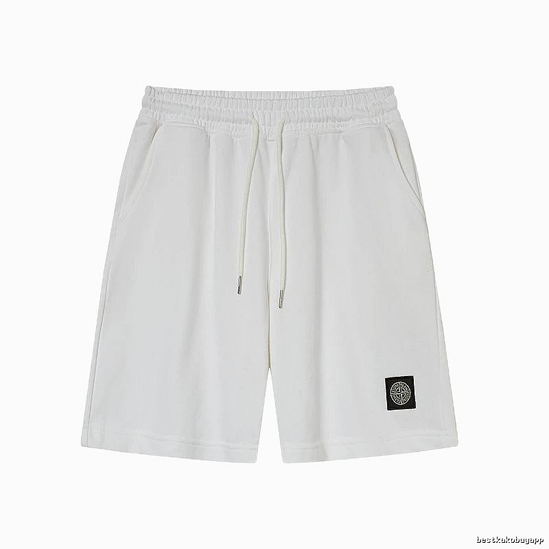 Stone Island Emblem Casual Style White Shorts