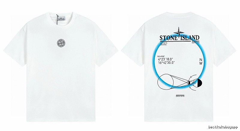 Stone Island Solar Eclipse Street Style White T-Shirt