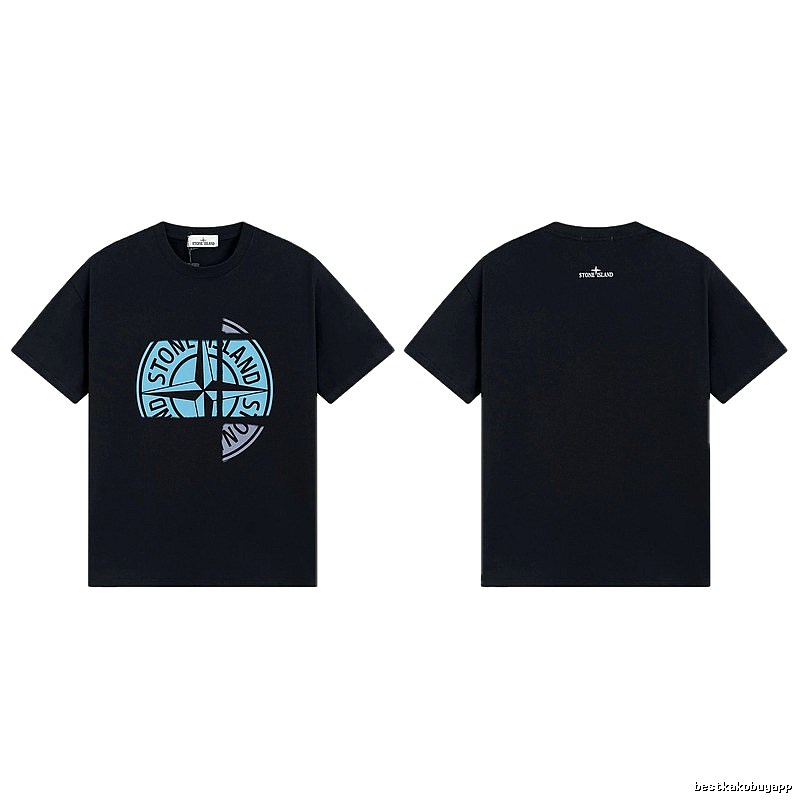 Stone Island Split Compass Street Style Black T-Shirt