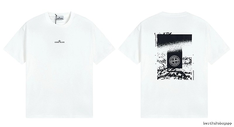 Stone Island Spring Summer Printed Street Style White T-Shirt