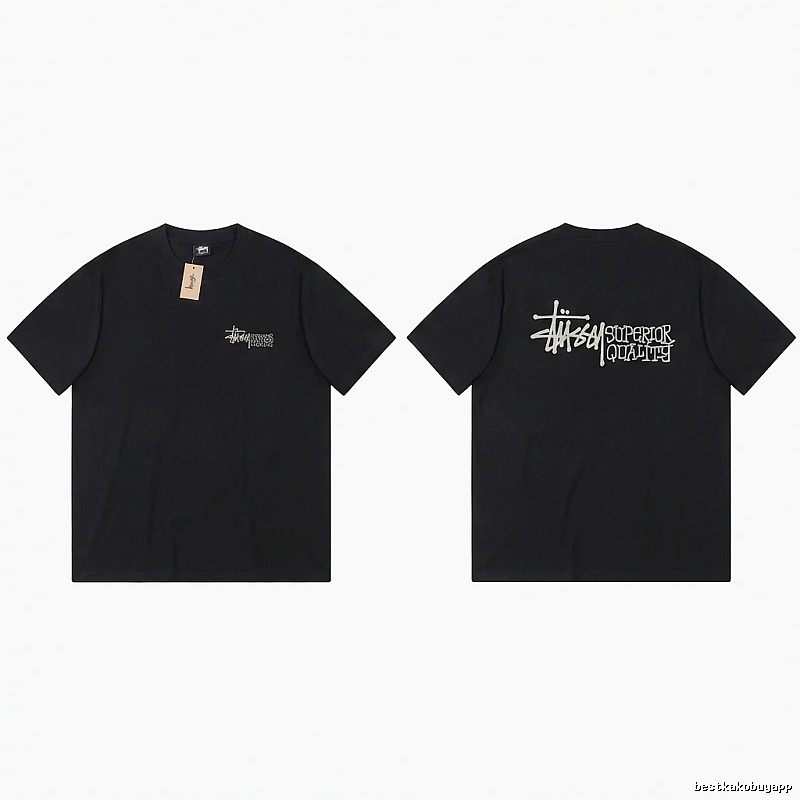 Stussy basic simple style black T-shirt