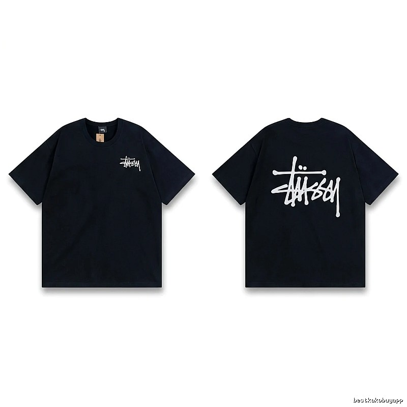 Stussy basic style simple black T-shirt