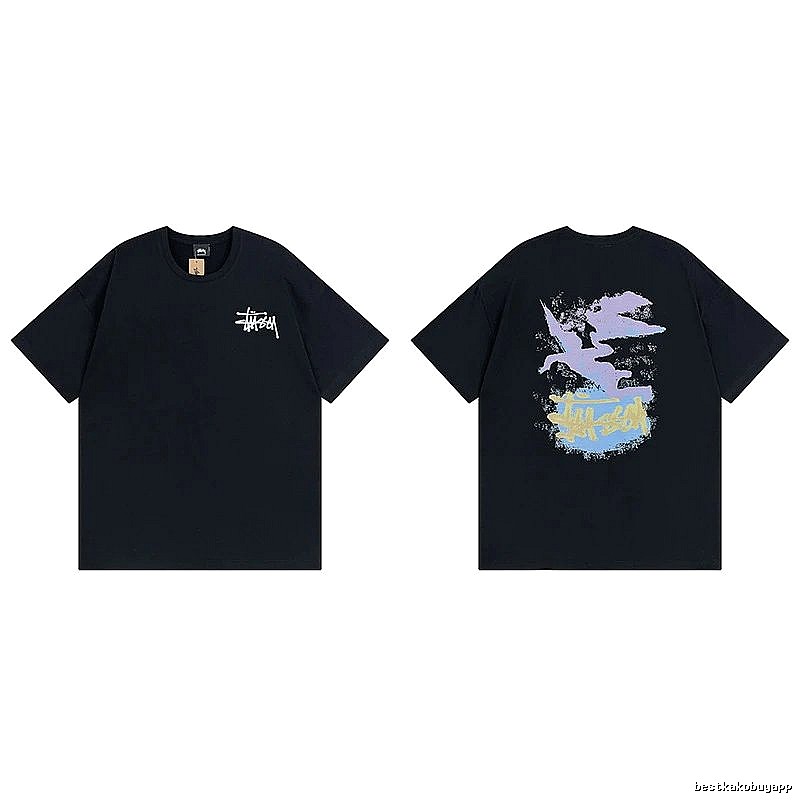Stussy Black Spider Graphic T-Shirt Training Look Logo