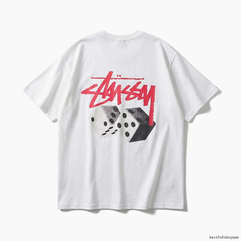 Stussy Dice Print Trendy Brand White T-shirt