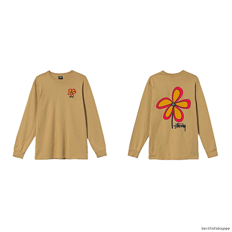Stussy Floral Casual Khaki Long-Sleeve