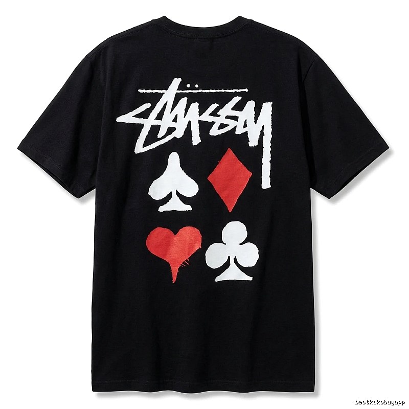 Stussy playing card style black T-shirt