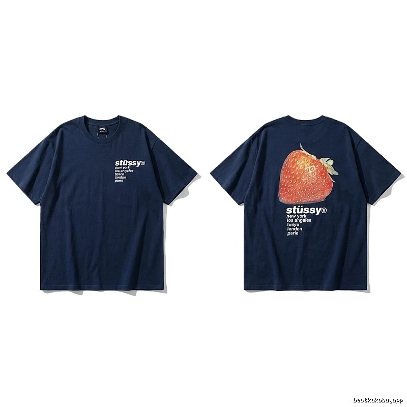 Stussy Strawberry Print Style T-shirt