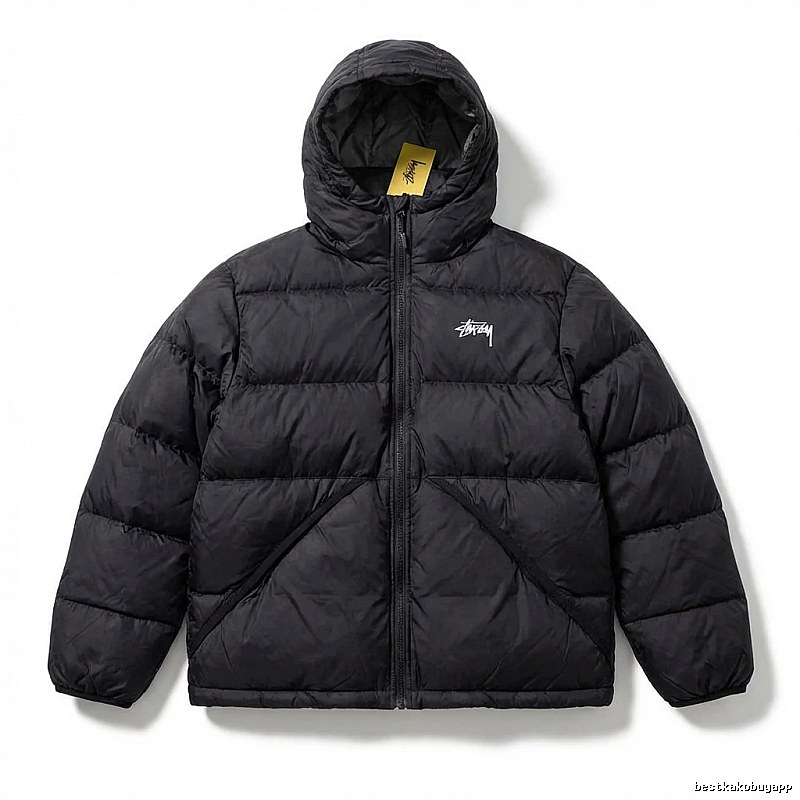 Stussy trendy and cool black down jacket