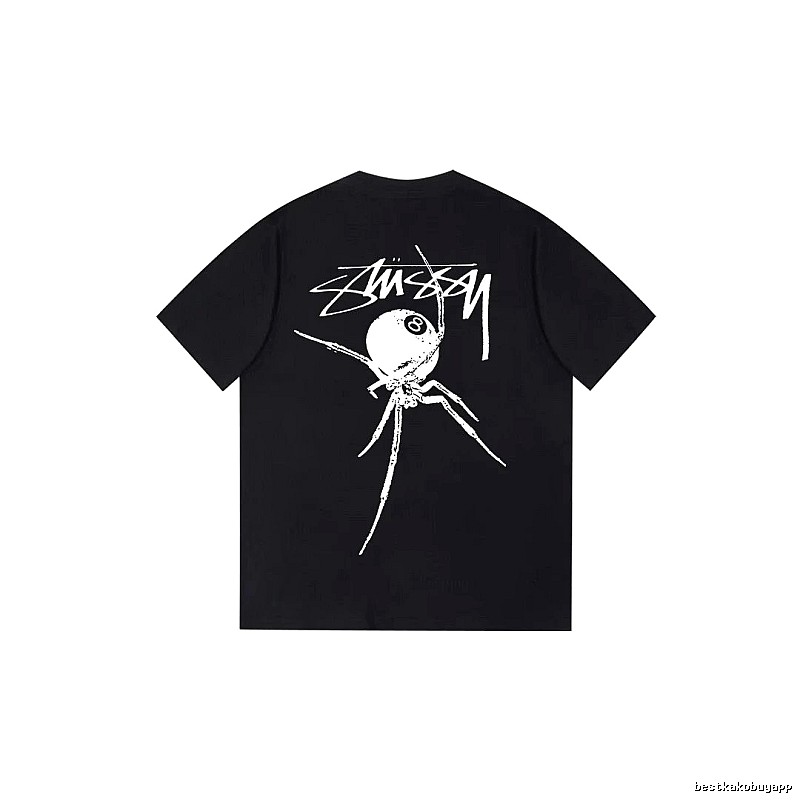 Stussy Urban Graphic T-shirt Black White Stussy with Statement Pattern
