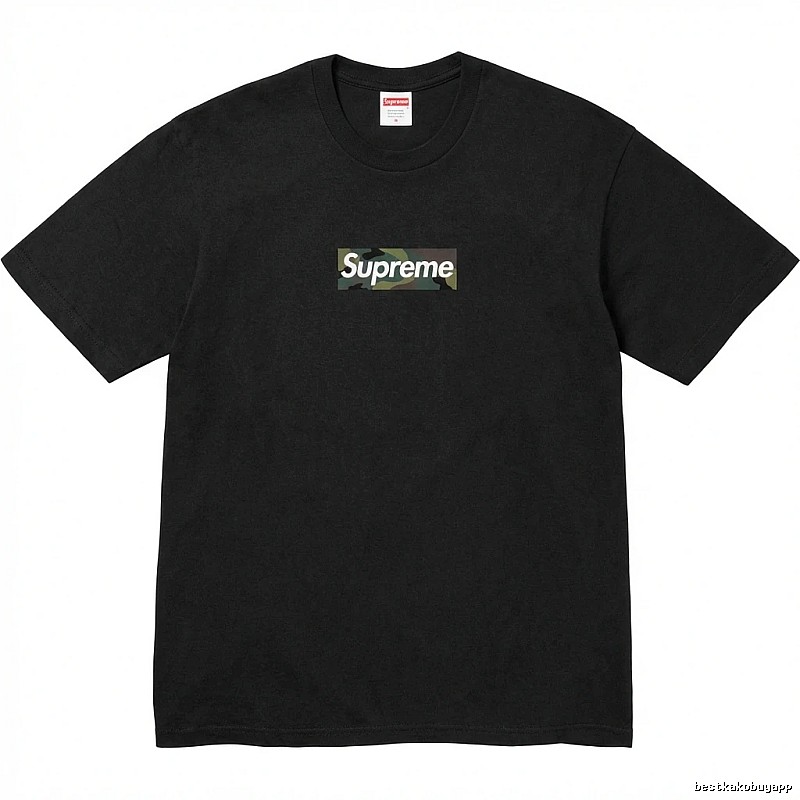 Supreme camouflage style black T-shirt