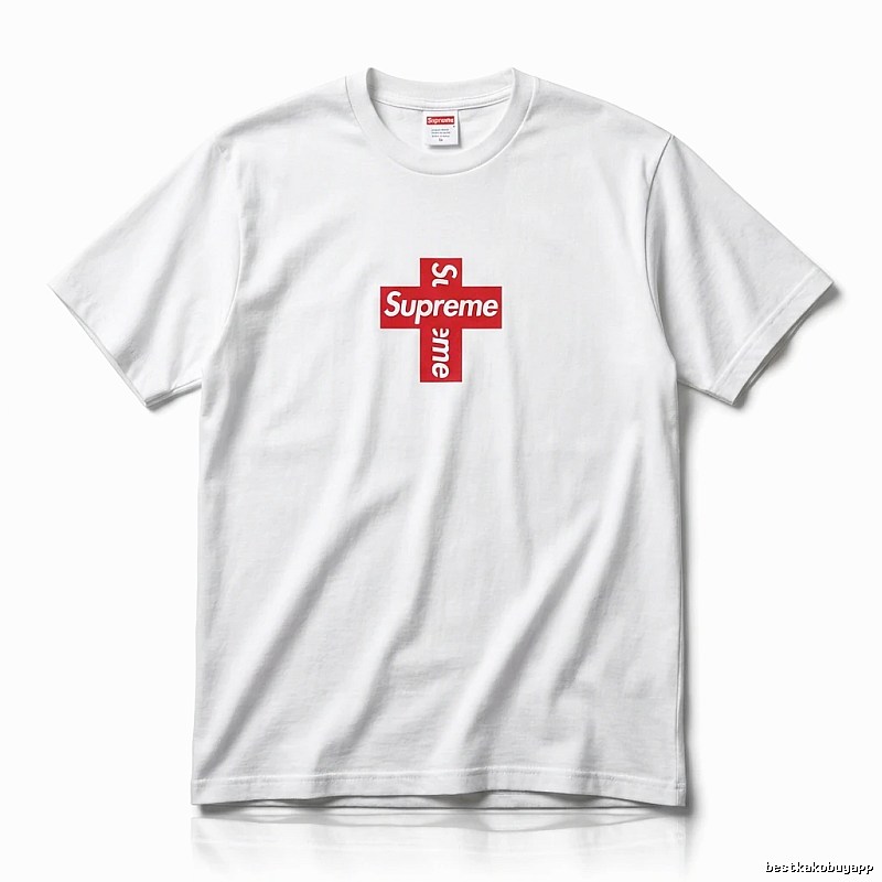 Supreme Cross Trend Brand White T-shirt