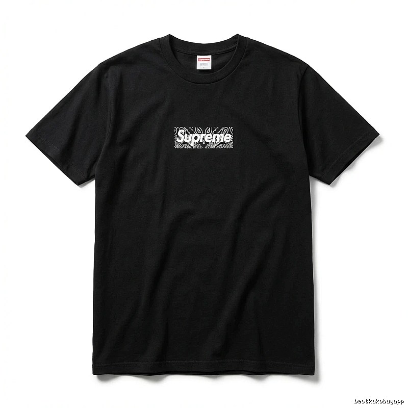 Supreme - printed trendy black T - shirt