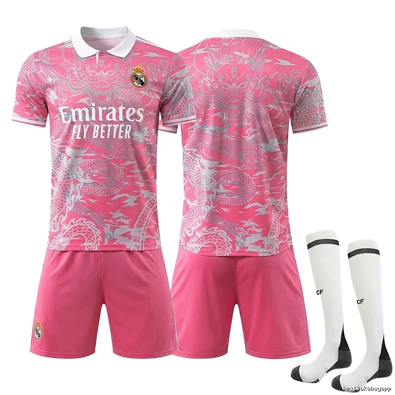 The pink jersey of the Real Madrid Dragon Pattern series.