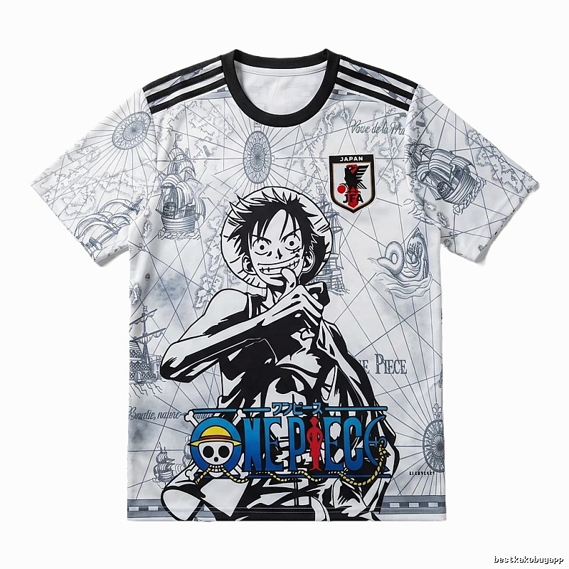 Tokyo Ghoul x One Piece Co-branded Black and White Trendy T-shirt