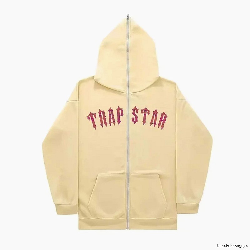 Trapstar Resort Graphic zip hoodie Black Zip Pink for Travel Looks