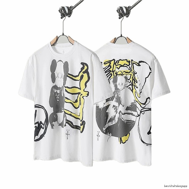 Travis Scott KAWS Graffiti Street Style White T-shirt