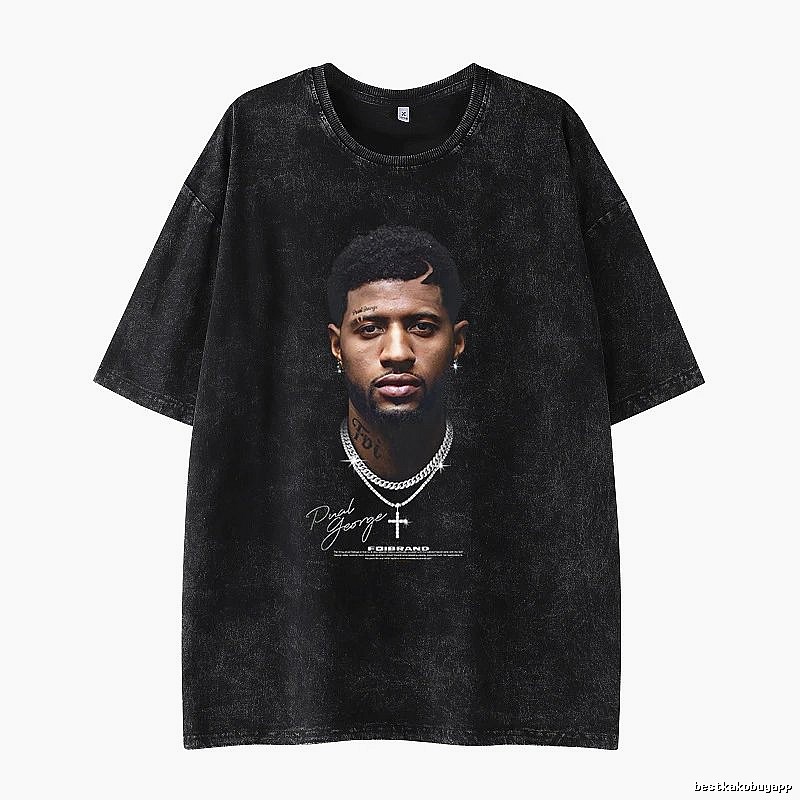 Tupac Logo Detail Portrait graphic T-shirt Black Tupac Collage with Relaxed Feel