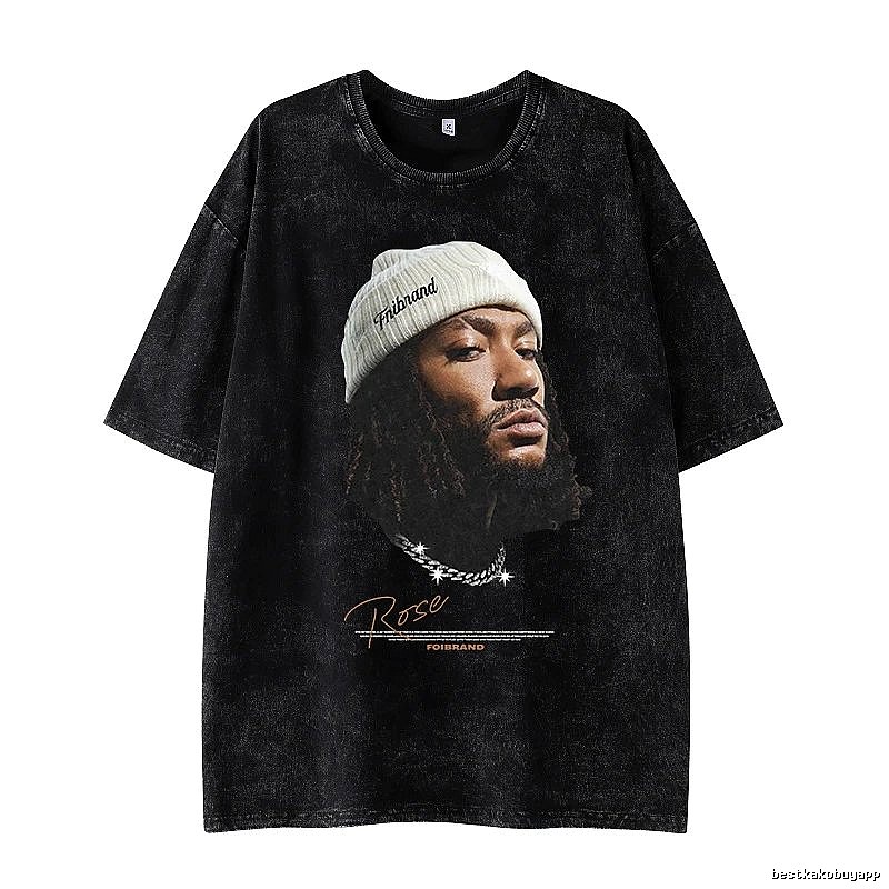 Tupac Monogram Portrait graphic T-shirt Black Tupac Collage for Layered Styling
