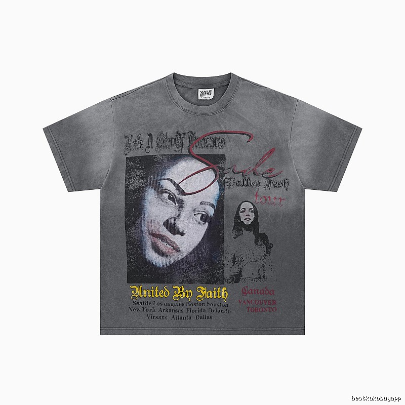 Valley Tour Vintage Distressed Washed Grey T-shirt