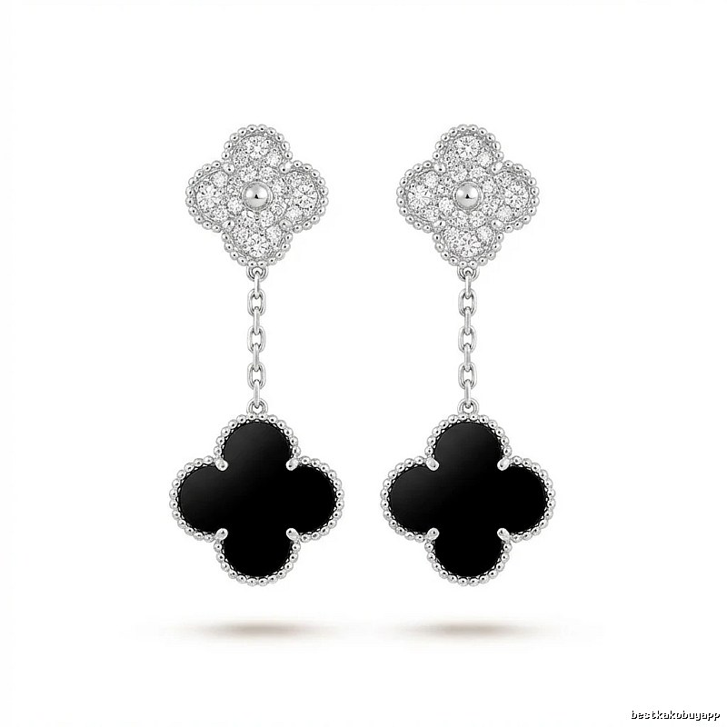Van Cleef & Arpels Alhambra Black Onyx Earrings