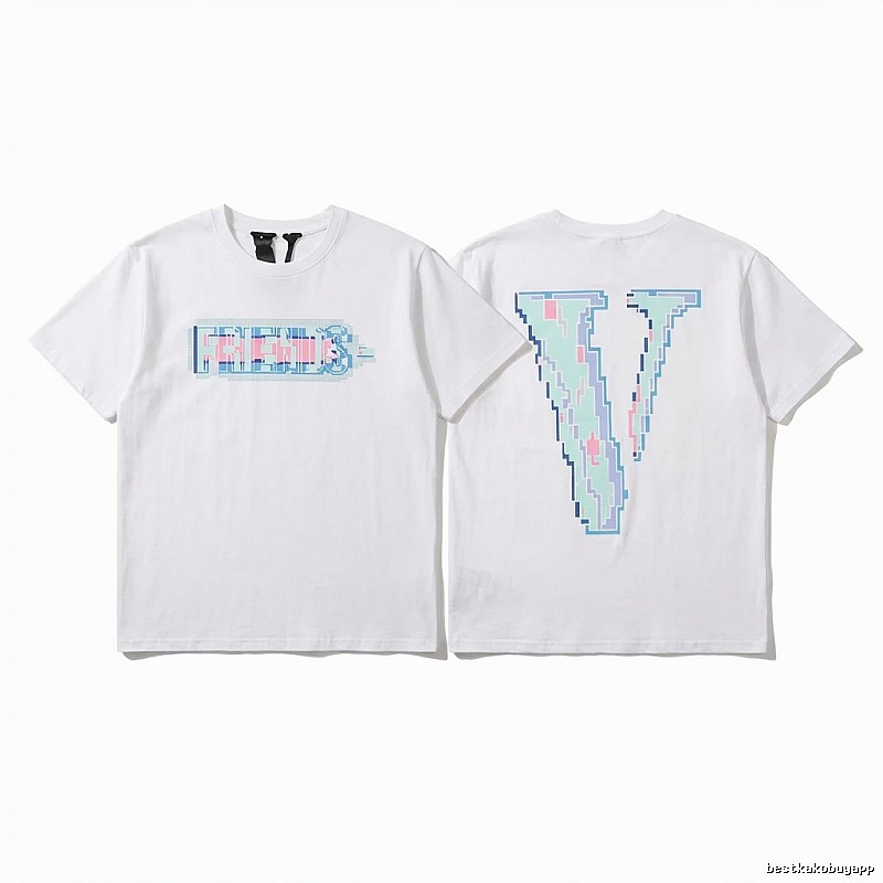 Vlone pixel - style white T - shirt