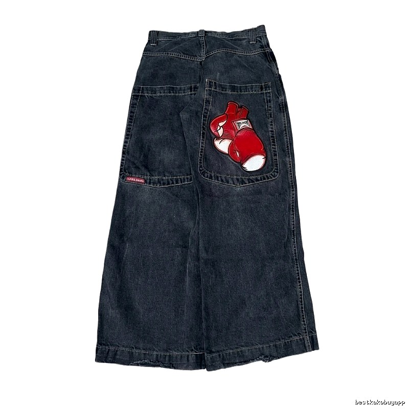 Y2K style dark blue denim skirt